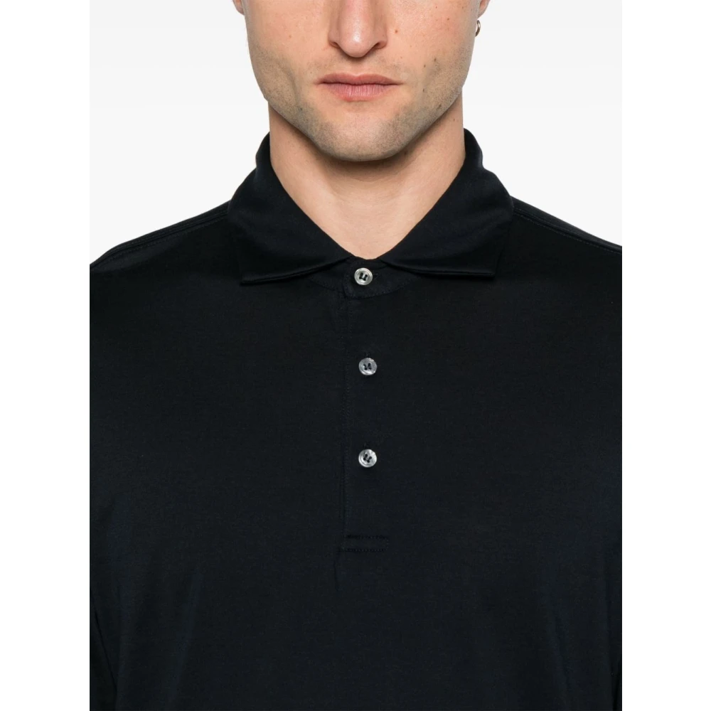 Lardini Blauw Poloshirt met Knoopsluiting Blue Heren