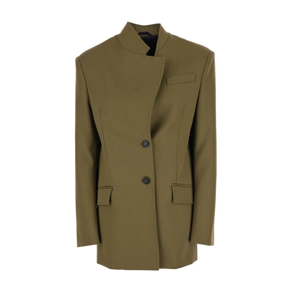 The Attico Women's Green Wool Gabardine Blazer Jacket