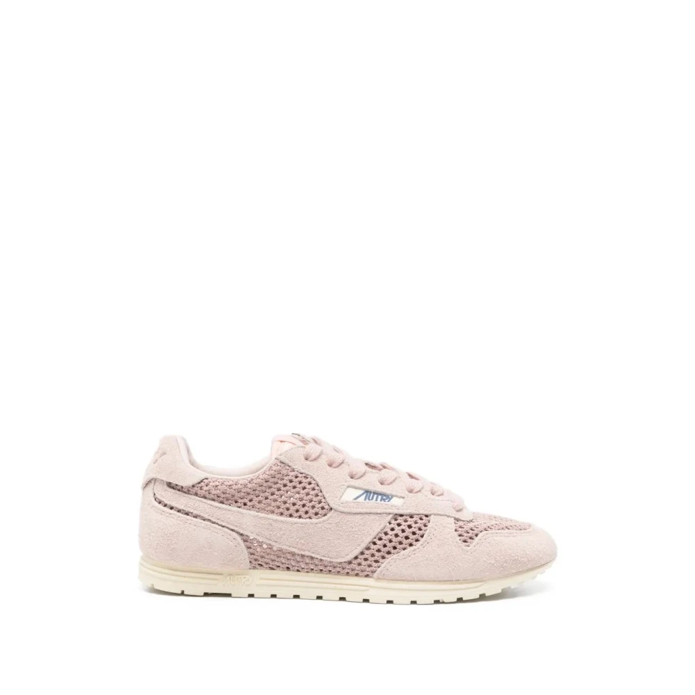 Autry Women's Pink Silk Leather Trainers - Sneakers - 5 Uk - Shoes