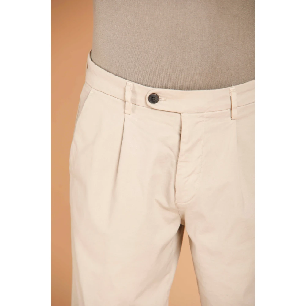 Mason's Chino Broek met Diagonale Print Beige Heren