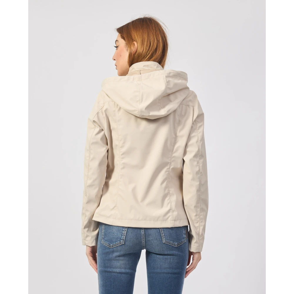 YES ZEE Beige Hooded Softshell Jas Beige Dames