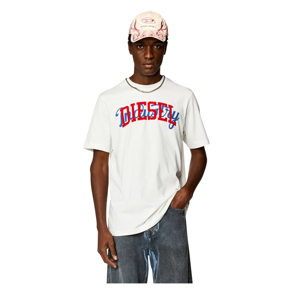 Diesel T-shirt with contrasting prints White Heren
