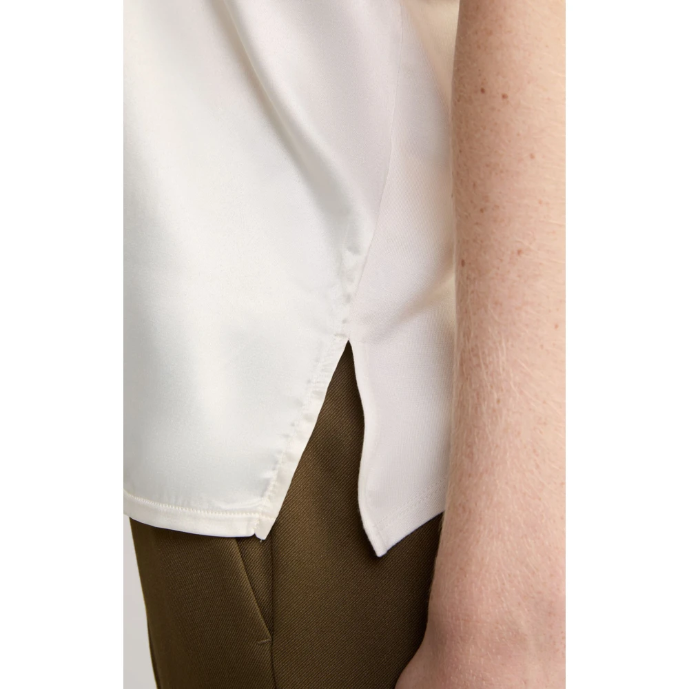 Joop! Krokodil Detail Satijn Jersey Top Beige Dames