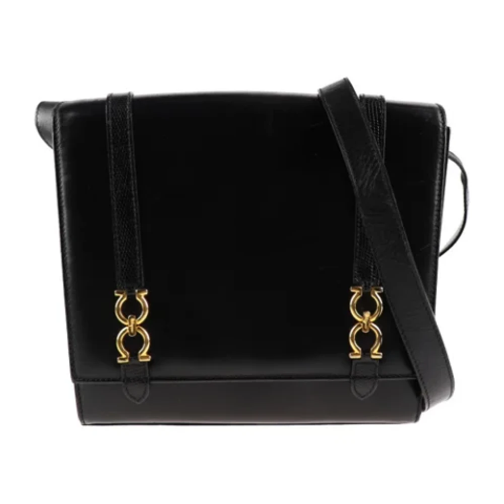 Salvatore Ferragamo Pre-owned Fabric shoulder-bags Black Dames