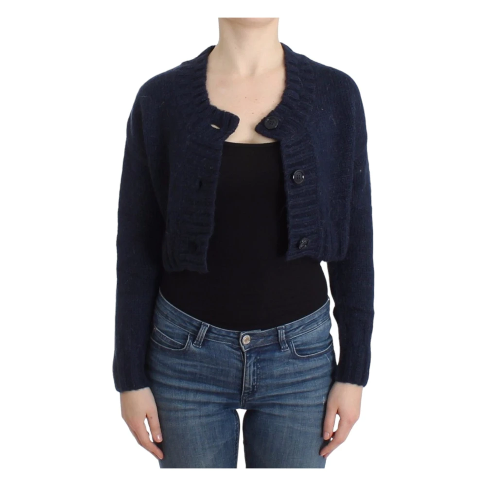 John Galliano Blauwe Cropped Cardigan met Stijl Blue Dames