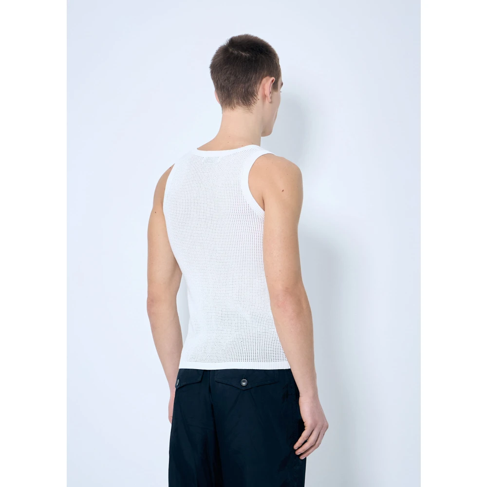 Dries Van Noten Open-gebreide Tanktop White Heren