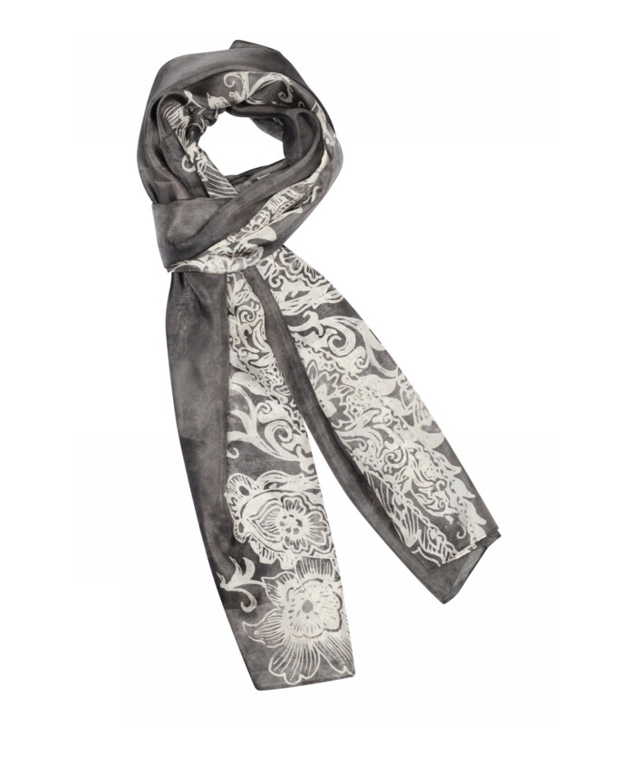 foulard-en-soie-imprimee-gris-fonce