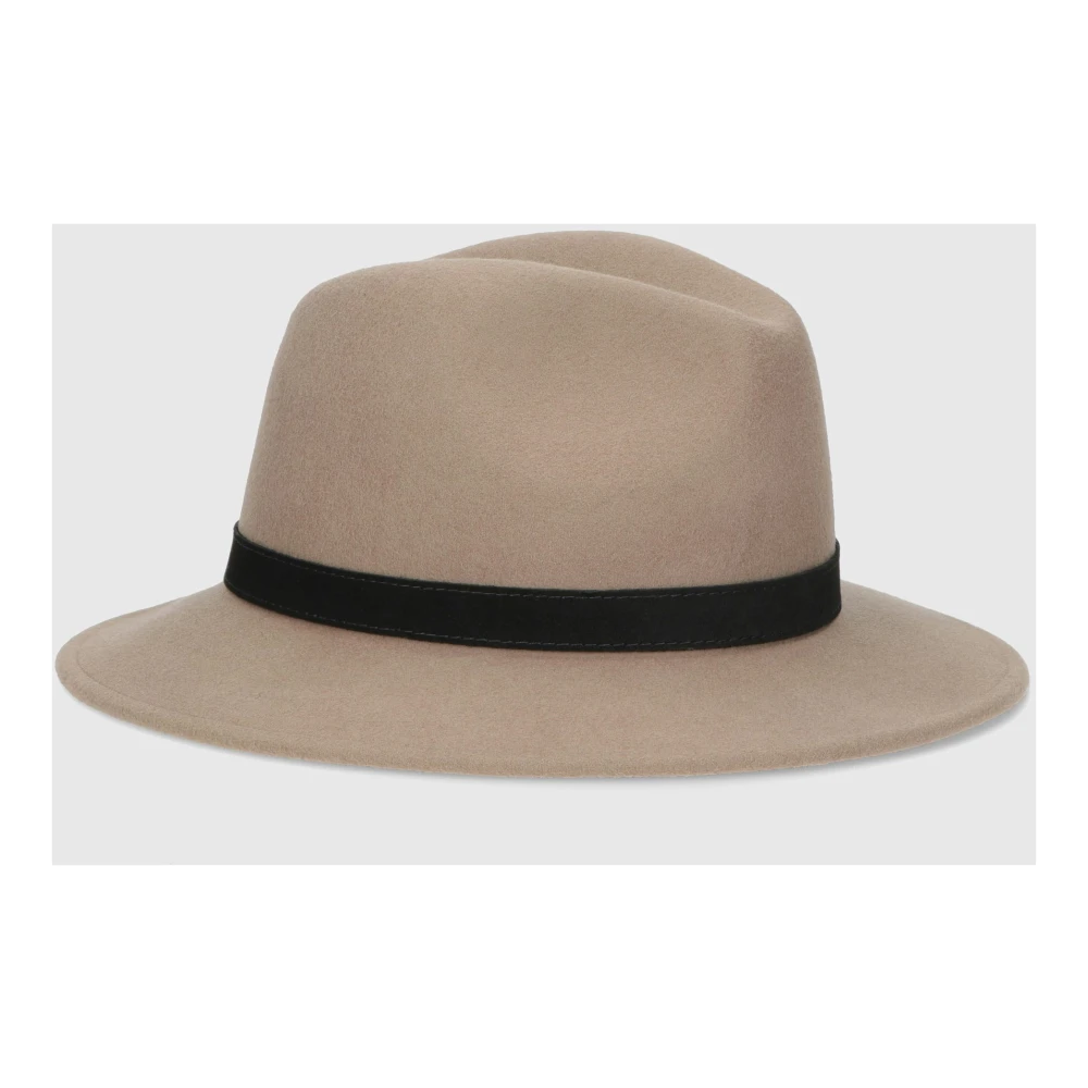 Borsalino Pletvrije vilten hoed met fleece oorflappen Brown Heren