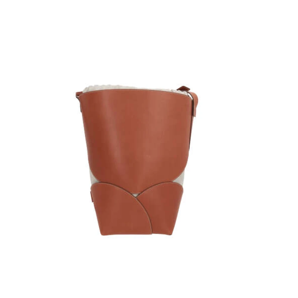 Jil Sander Bruine Bucket Bag met Afneembare Pouch Brown Dames