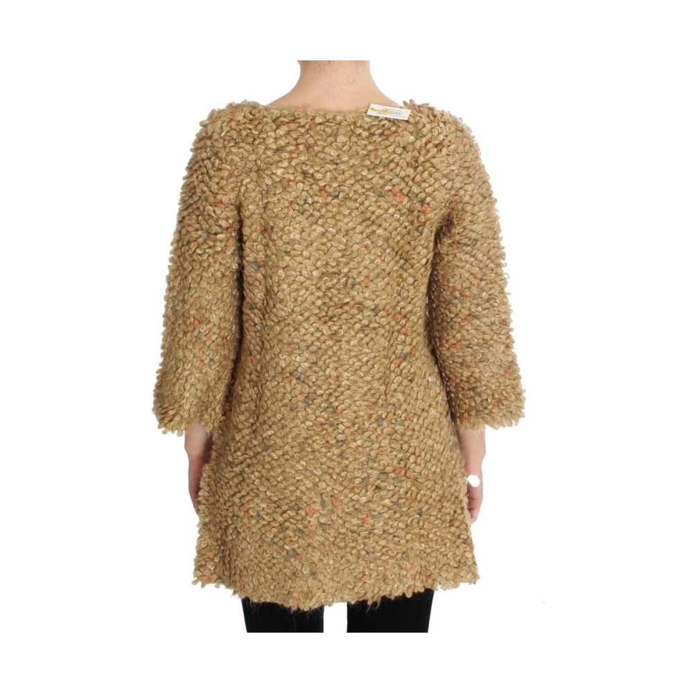 Pink Memories Beige Textuur Gebreide V-hals Vest Beige Dames