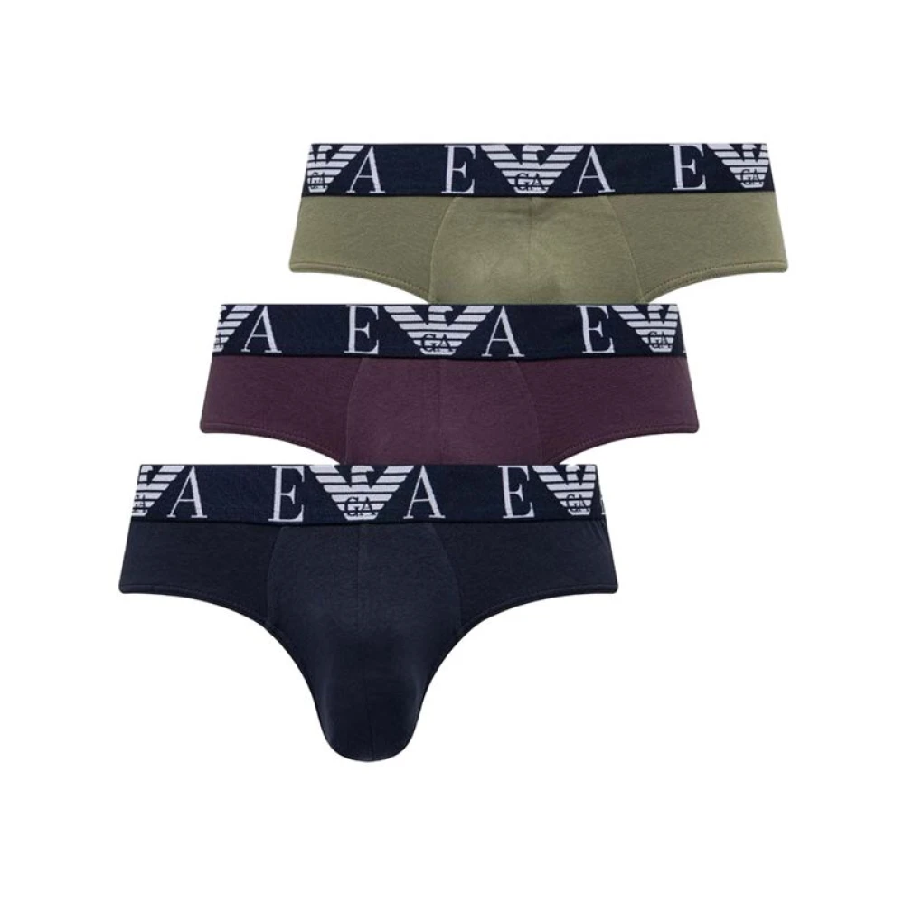 Emporio Armani Blauw Katoenen Ondergoed Collectie Herfst Winter Blue Heren