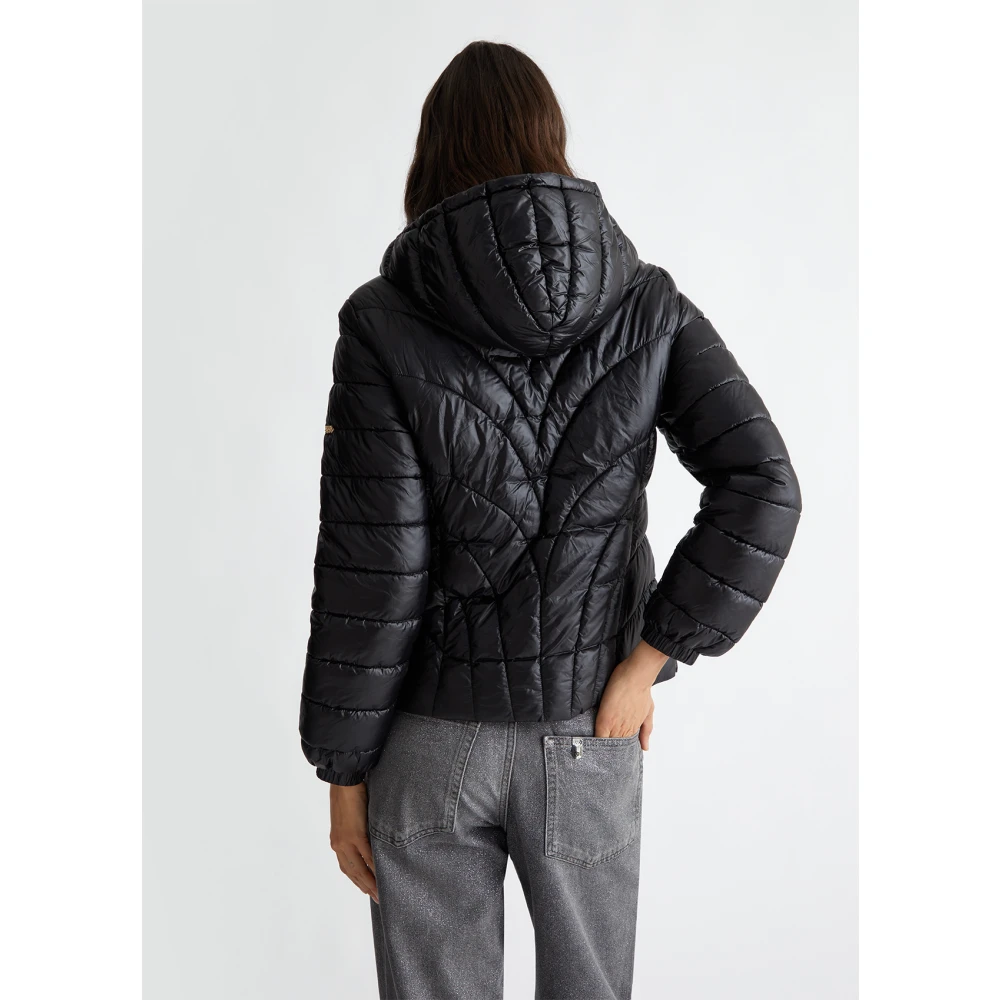 Liu Jo Gewatteerde Hoodie Jas Black Dames