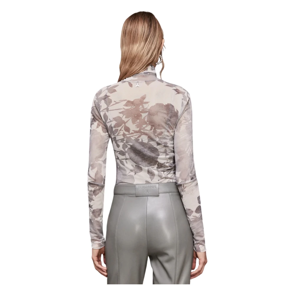 PATRIZIA PEPE Bloemenprint Tule Trui Gray Dames