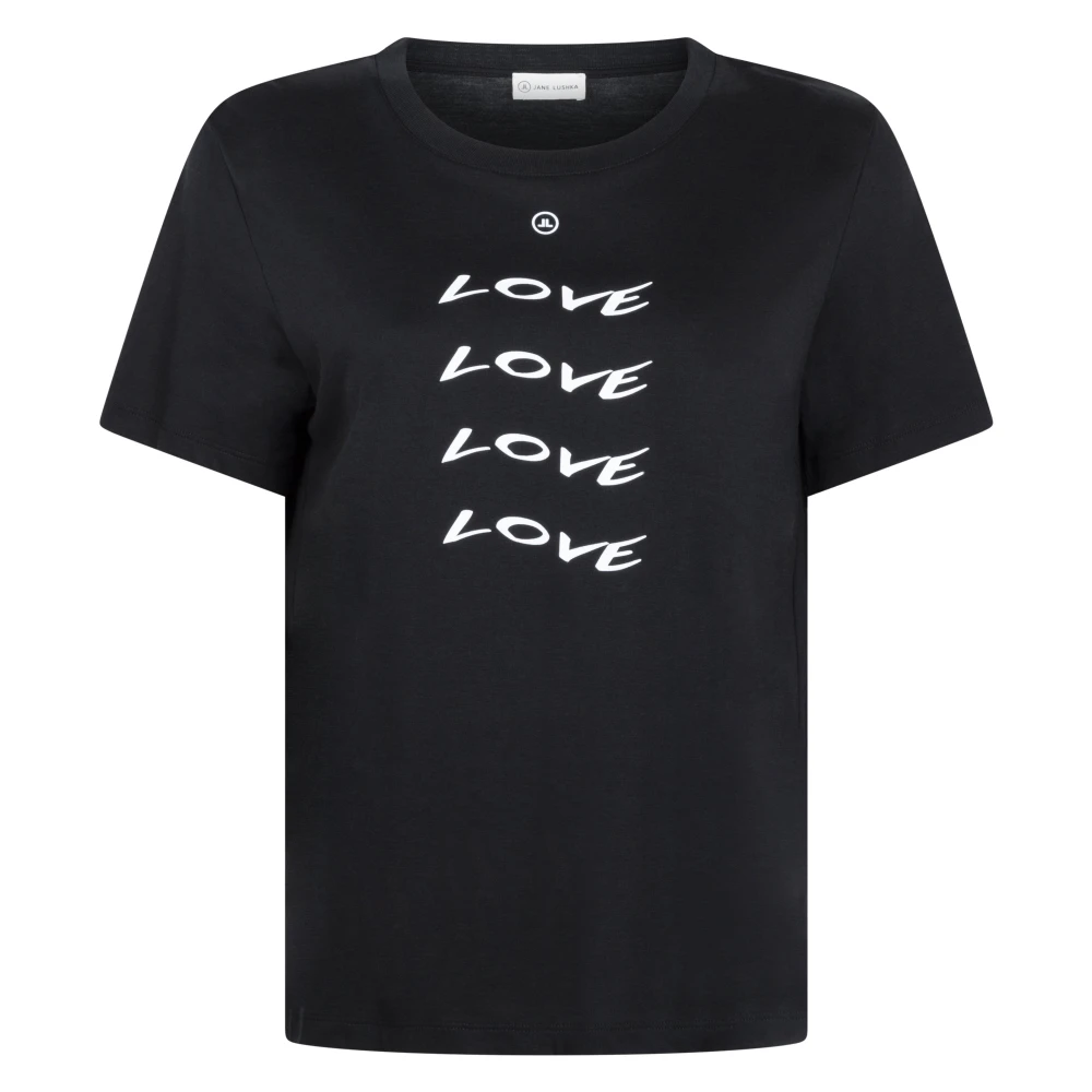 Jane Lushka Ninja Love Grafische Print T-Shirt Black Dames