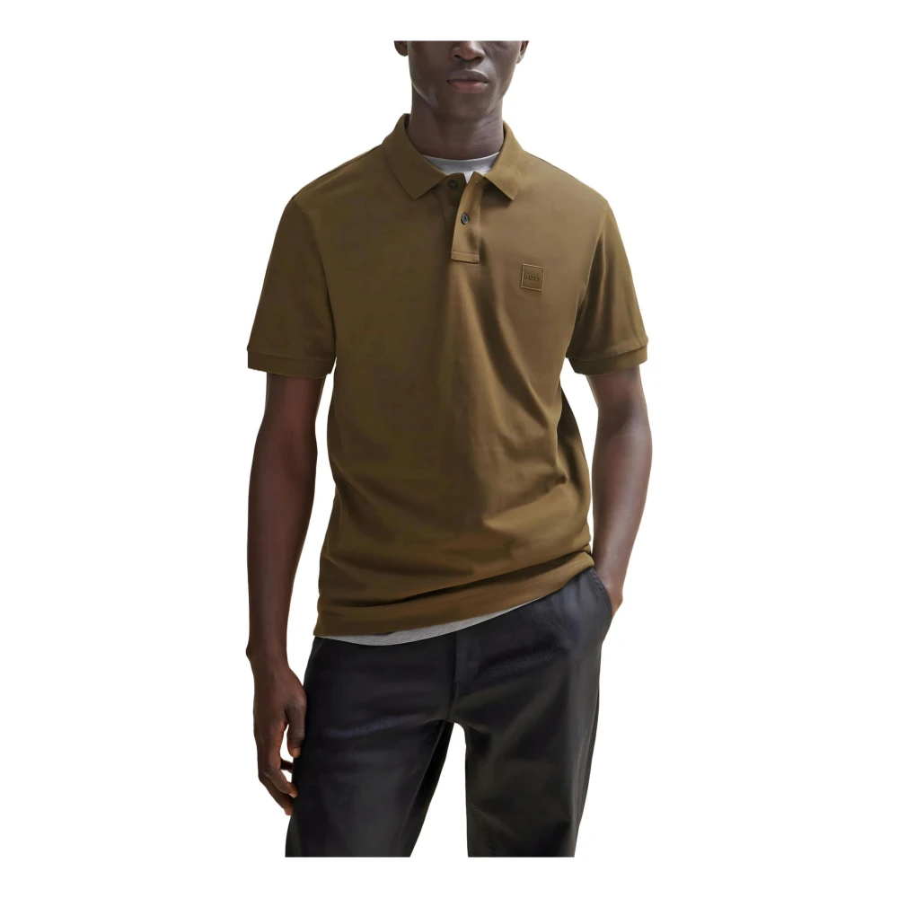 Boss Groene Button-Fastening Polo Shirt Green Heren