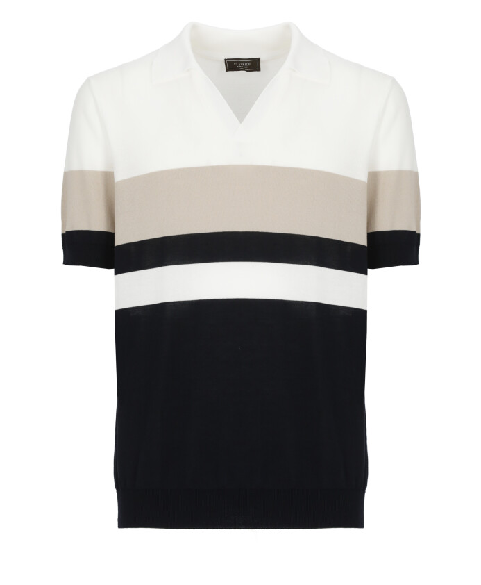 polo-en-coton-blanc-avec-col-en-v