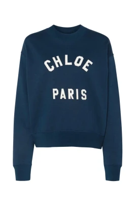 Sweatshirt med mock-hals och logotyp
