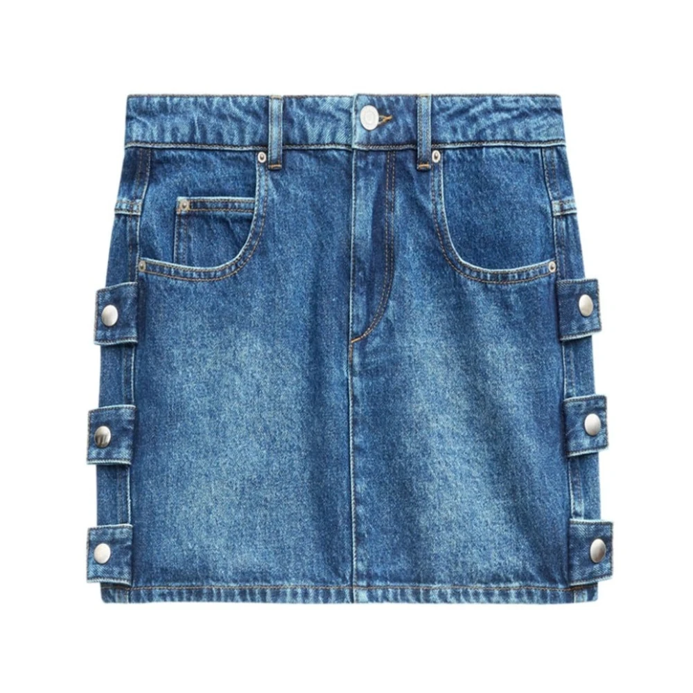 Isabel Marant Étoile Blauwe Denim Rok met Logopatch Blue Dames