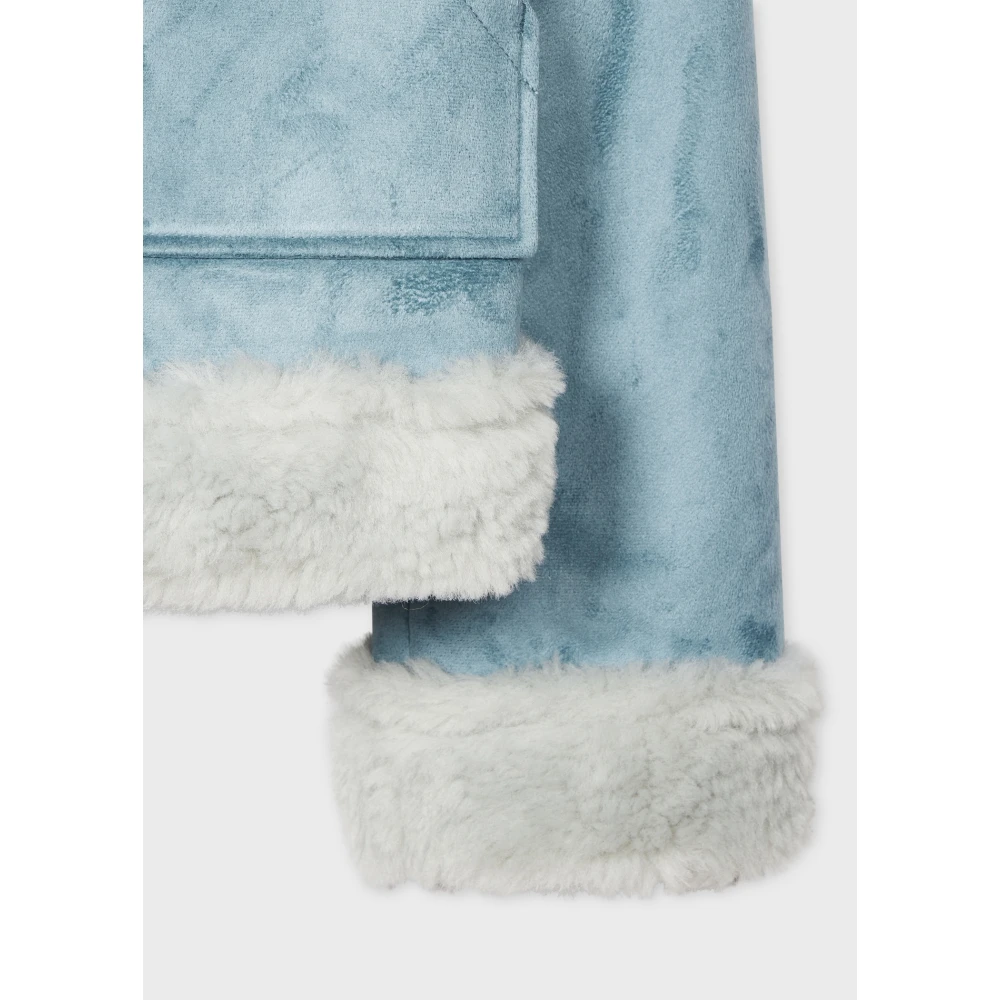 PS By Paul Smith Korte faux shearling jas met rits Blue Dames