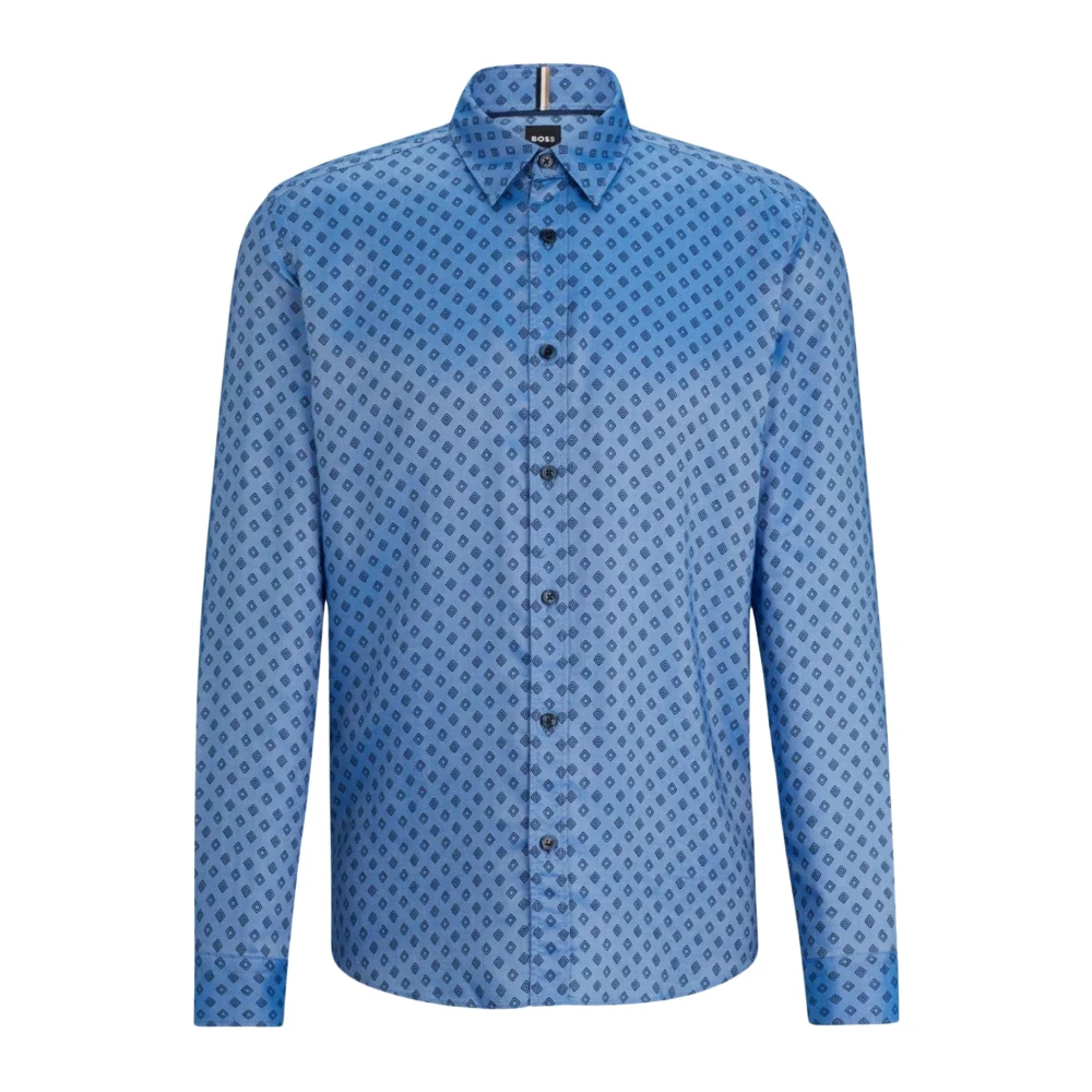 Hugo Boss Heren Kent Kraag Overhemd Blue Heren