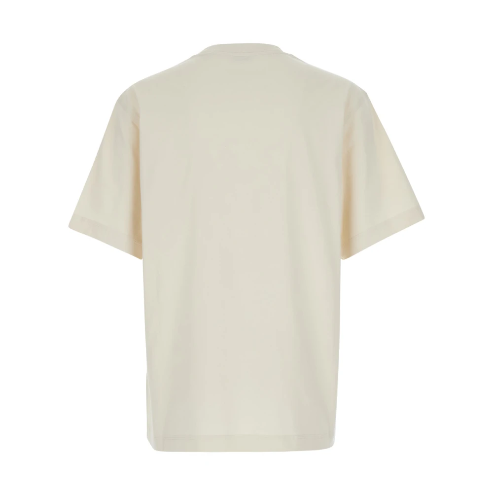 Burberry Wit Crewneck T-shirt met Logo Borduursel White Heren