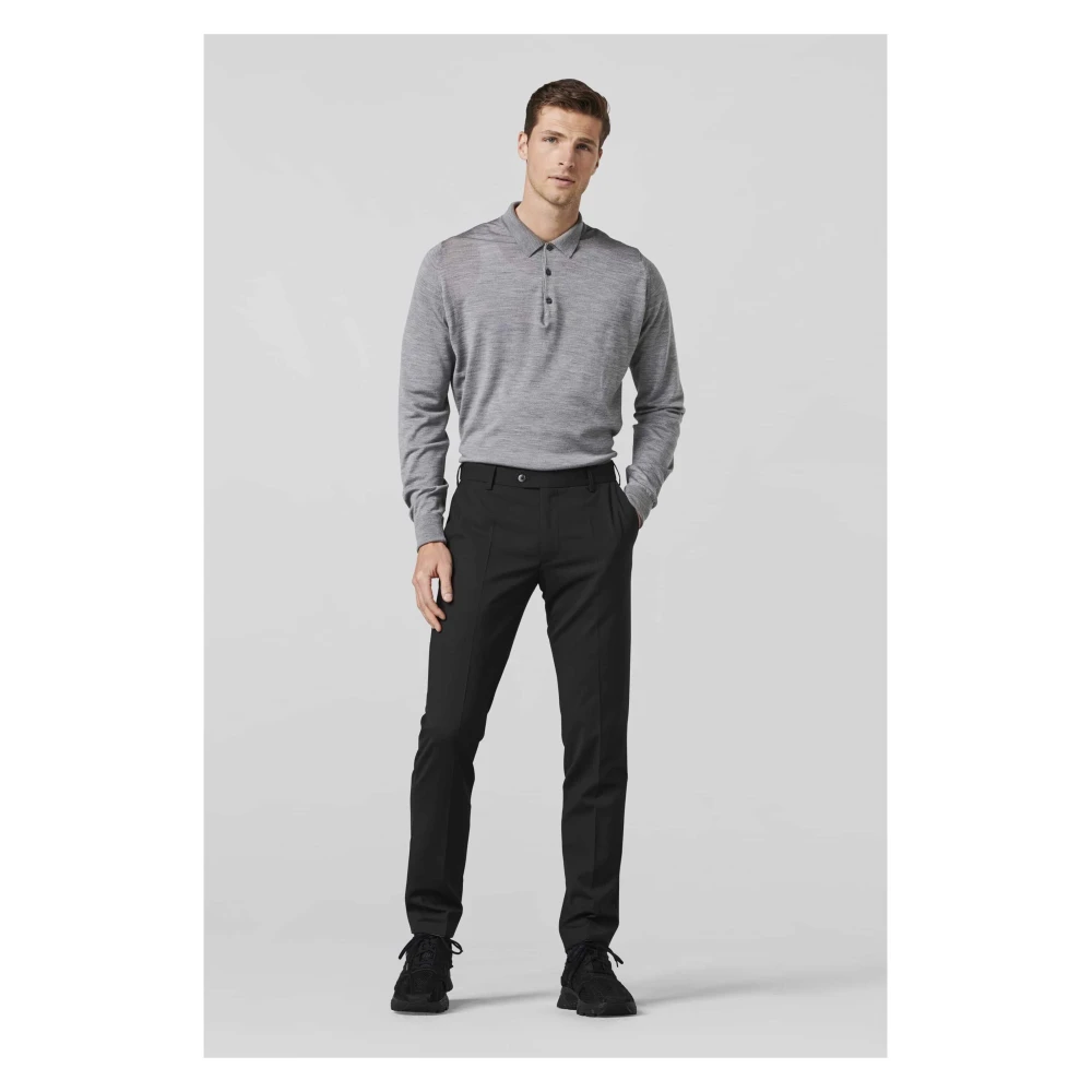 Meyer Stretch Wol Oslo Broek Black Heren