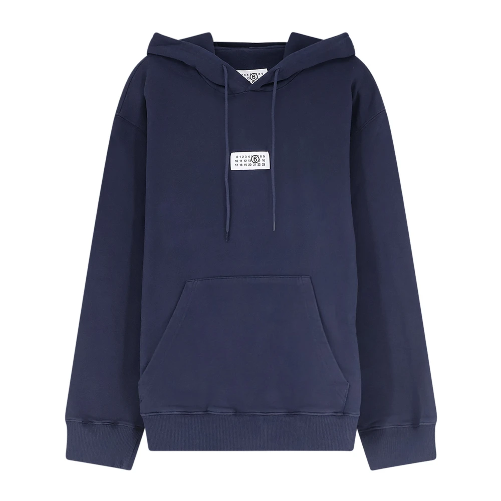 Mm6 Maison Margiela Logo Hoodie - Male - Hoodies - Blue - S - Sweatshirts & Hoodies