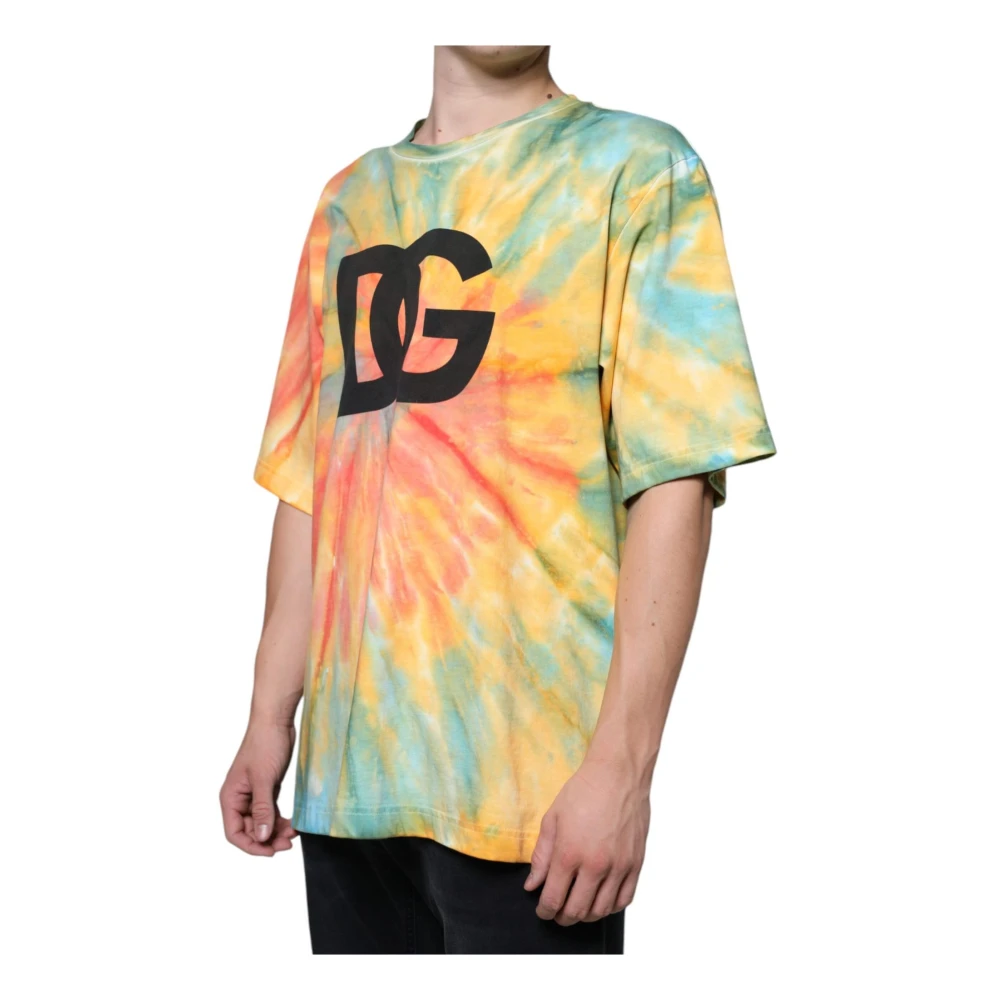 Dolce & Gabbana Kleurrijk Logo Crew Neck T-Shirt Multicolor Heren