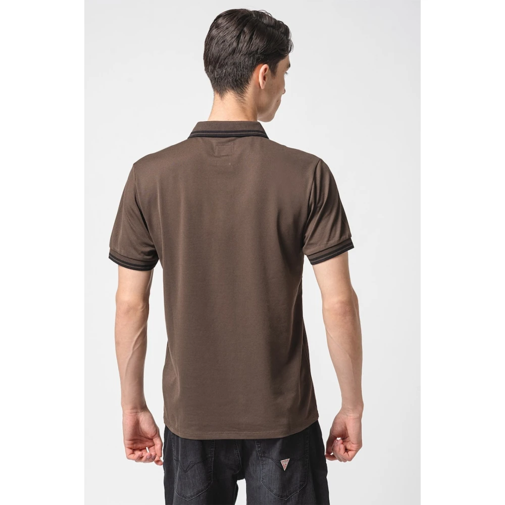Guess Stretch Piqué Cotton Polo Marrons Brown Heren