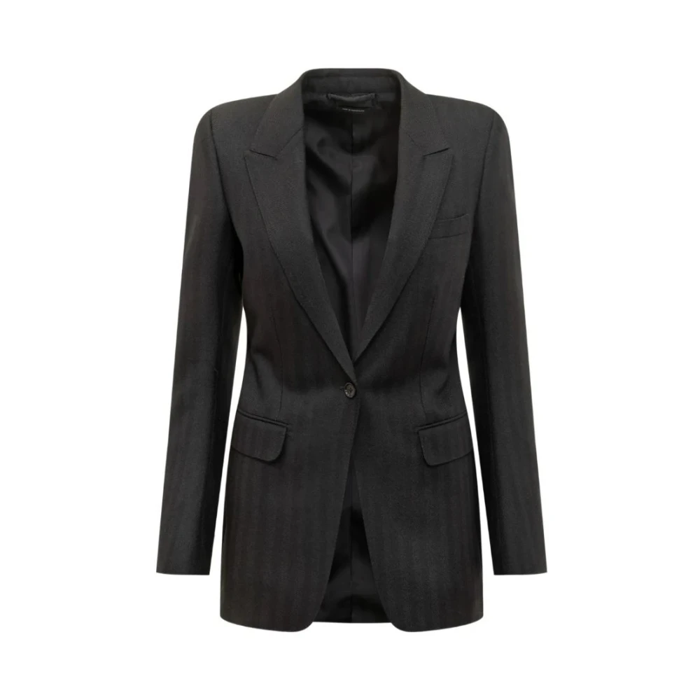 Tom Ford Women's Black Blazers, S, Single Breasted Jacket