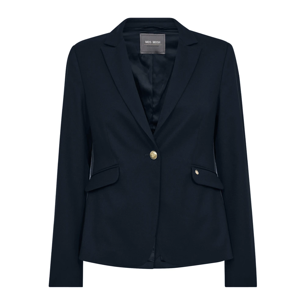 MOS MOSH Gestreepte Blazer met V-Hals Kraag Blue Dames