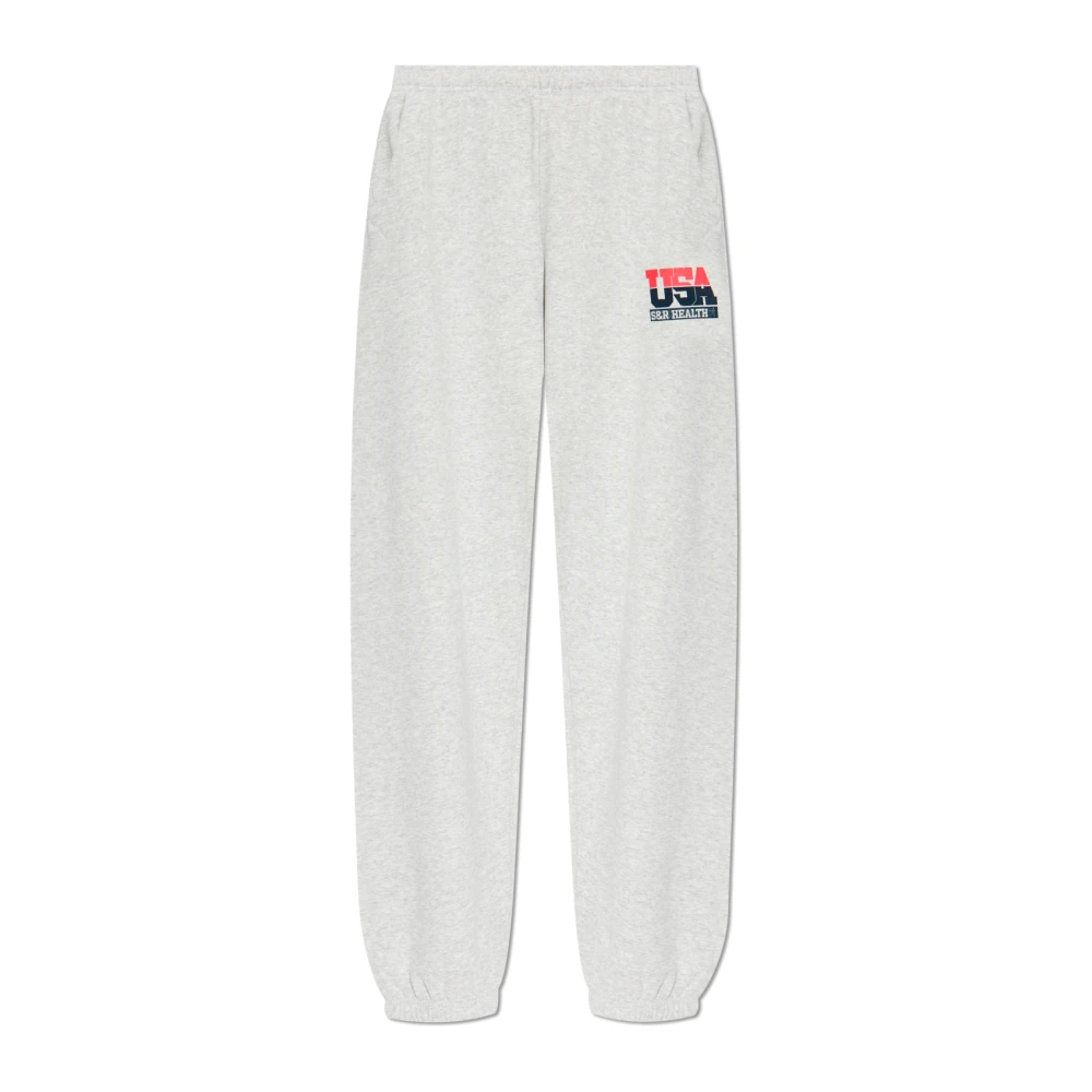 Sporty & Rich Sweatpants met logo Gray Dames