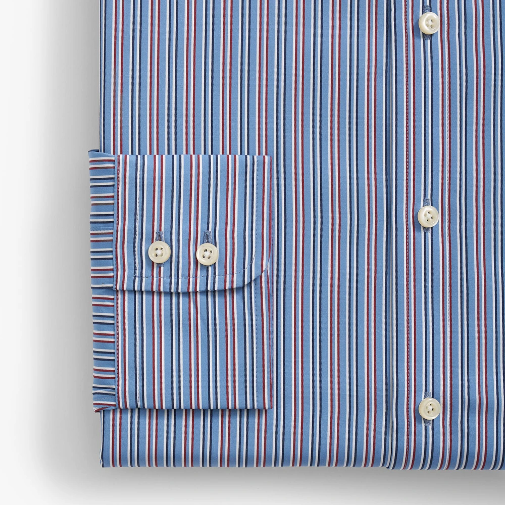 Brooks Brothers Gestreept overhemd met regular fit Thomas Mason Engelse spread collar Blue Heren