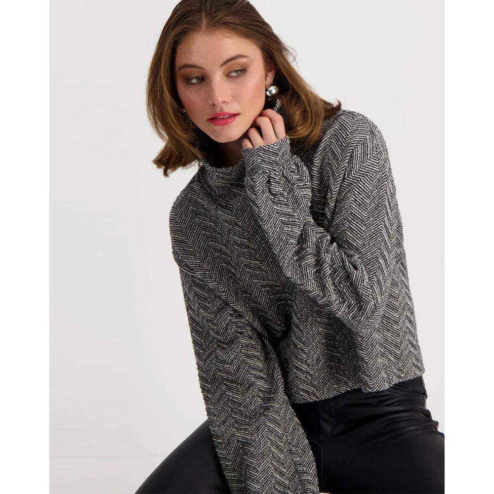 monari Stijlvolle Pullover T-shirt Black Dames