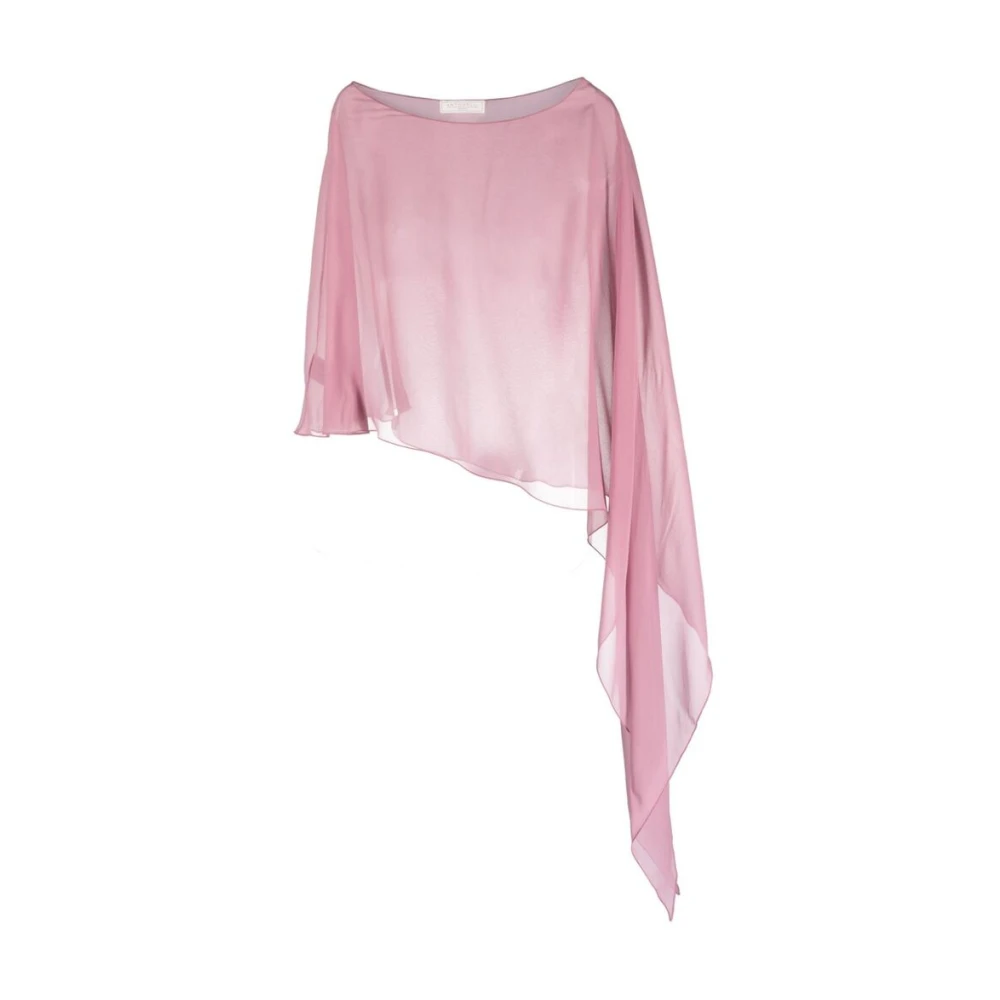 Antonelli Firenze Blush Roze Asymmetrische Zijden Blouse Pink Dames