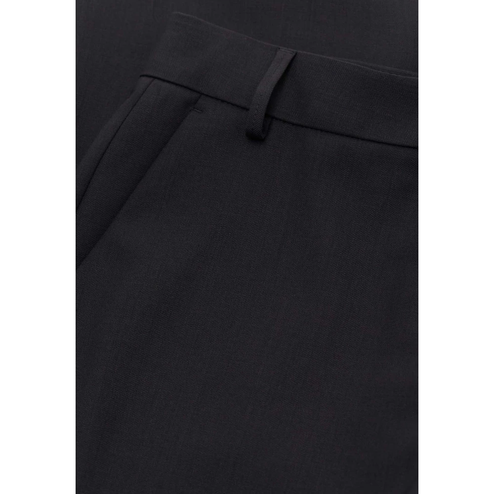closed Lage taille rechte pijp wollen broek Black Dames
