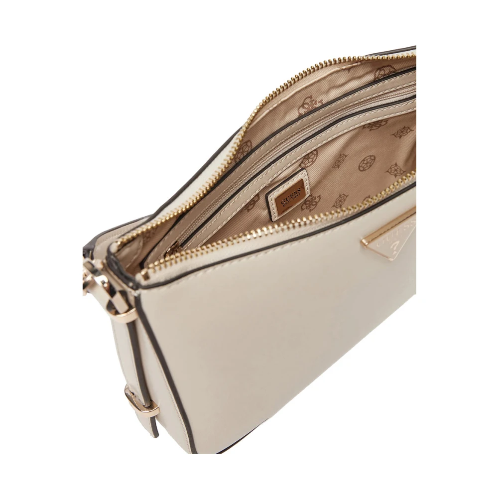 Guess Ivoor Schoudertas met Gouden Details Beige Dames