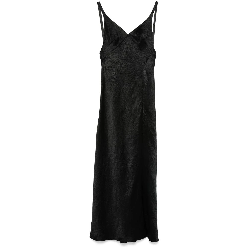 Alexander mcqueen Zwarte V-hals Mouwloze Jurk tot op de vloer Black Dames