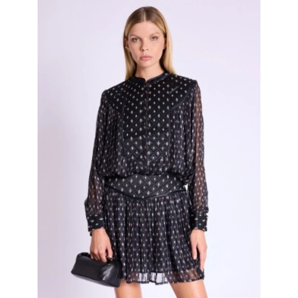 Berenice Unieke Elegante Korte Rok met Satijnen Taille Black Dames