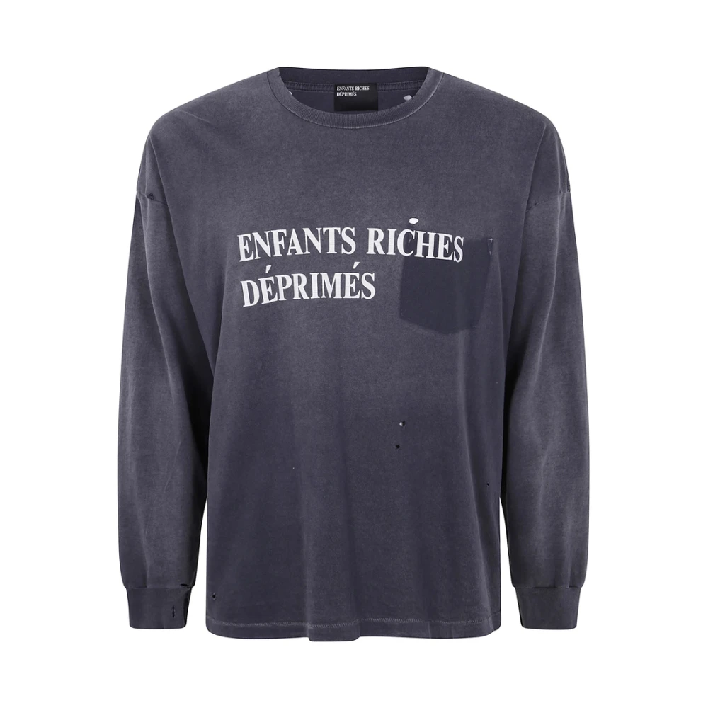 Enfants Riches Déprimés Zwart Logo Print Crew Neck T-shirt Black Heren
