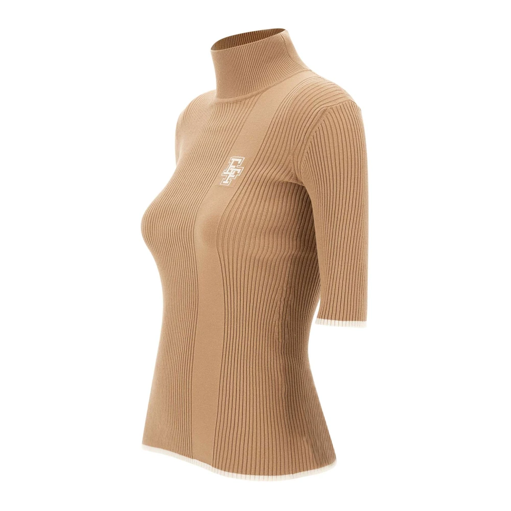 Elisabetta Franchi Dagelijkse Dames Turtleneck Sweater Beige Dames