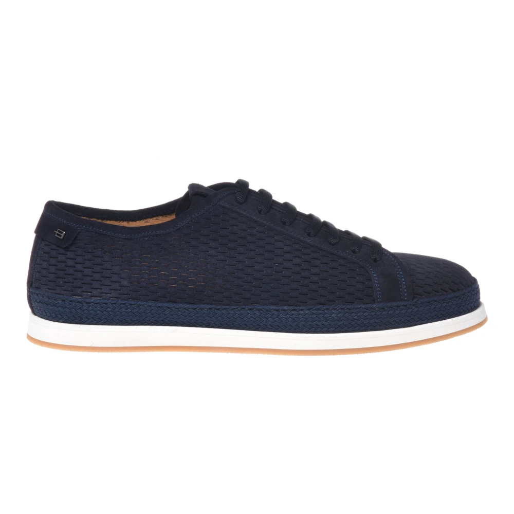 Baldinini Men's Blue Perforated Suede Sneaker - Sneakers - 7 Uk - Shoes