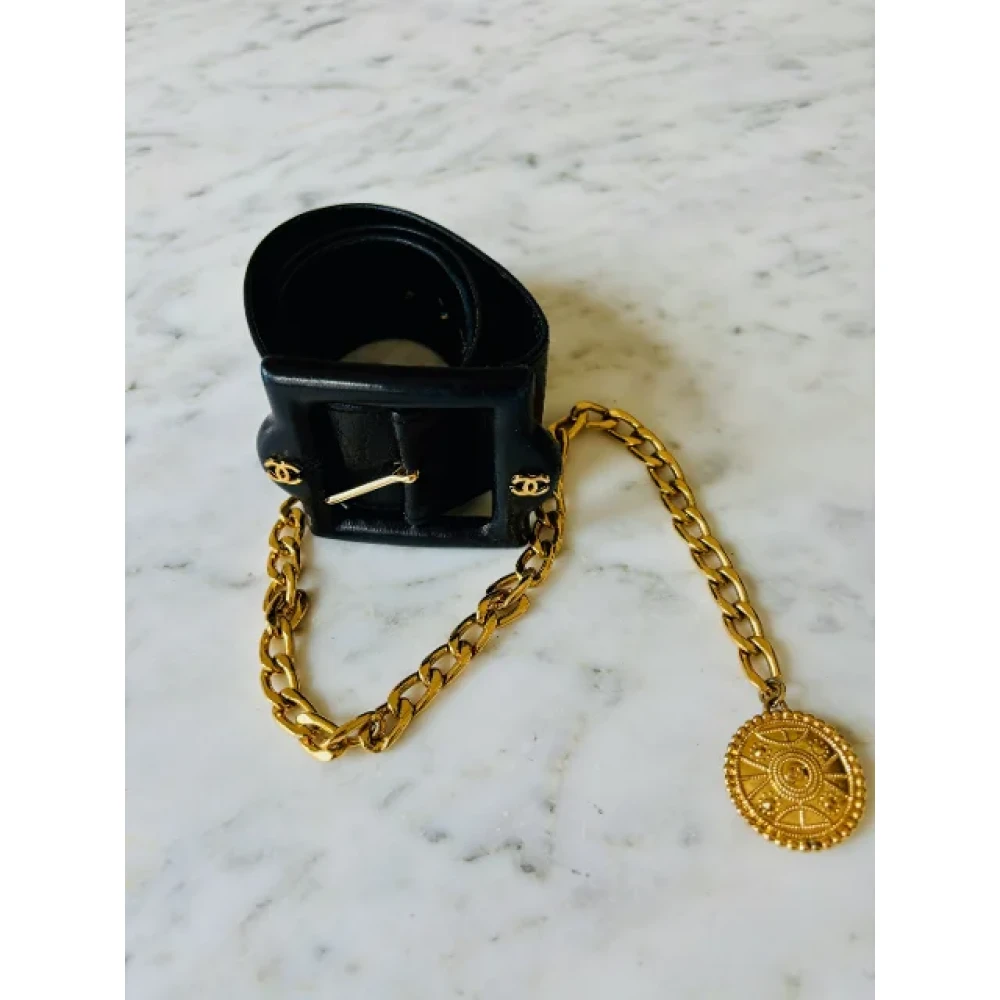 Chanel Vintage Pre-owned Fabric belts Black Dames