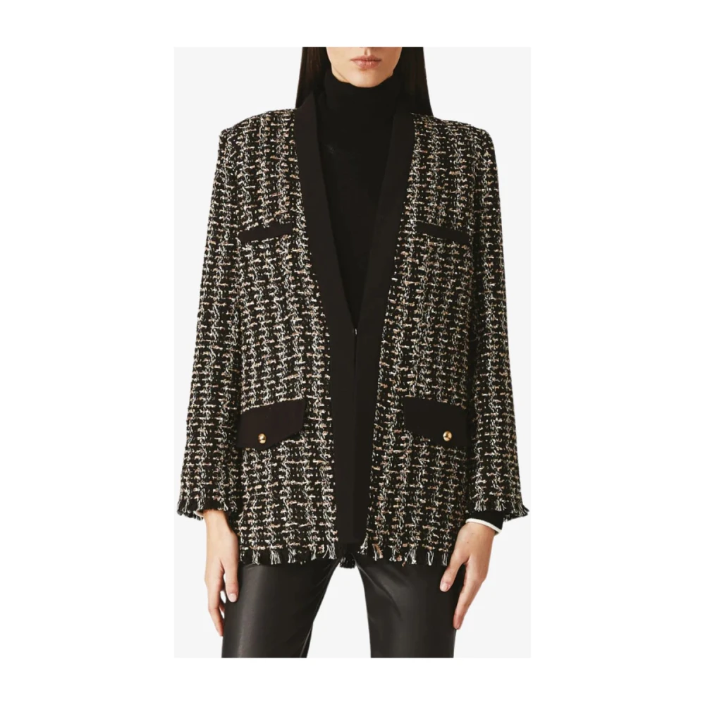 Nenette Chanel-stijl Wollen Jas met Franjes Multicolor Dames