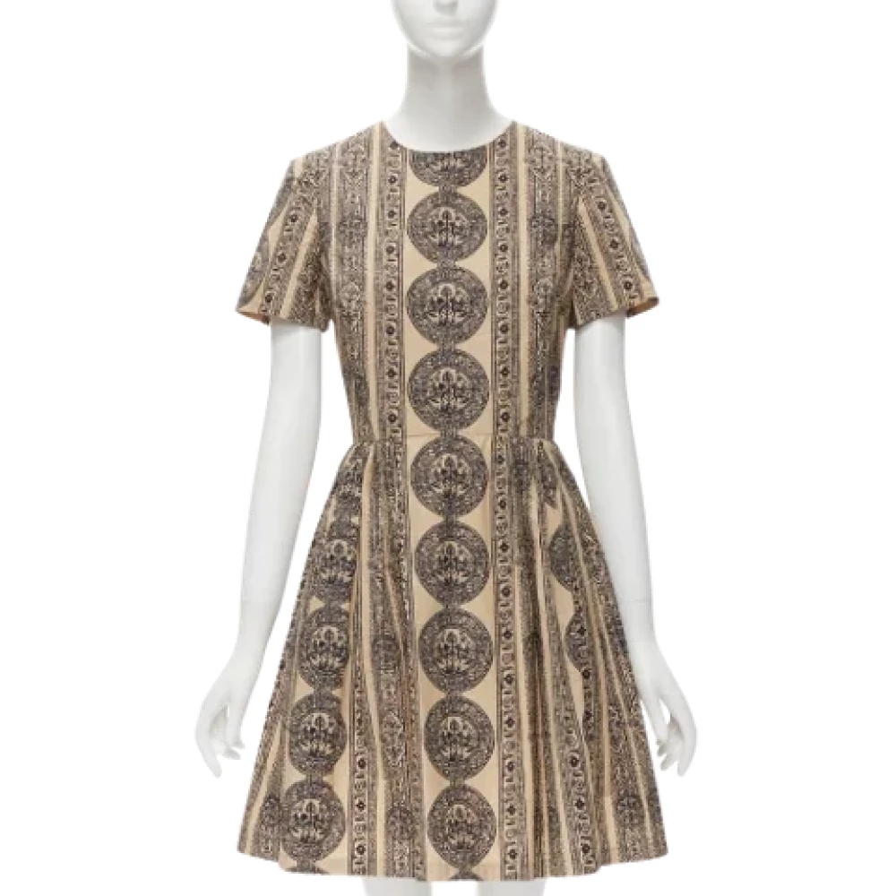 Valentino Vintage Pre-owned Cotton dresses Brown Dames