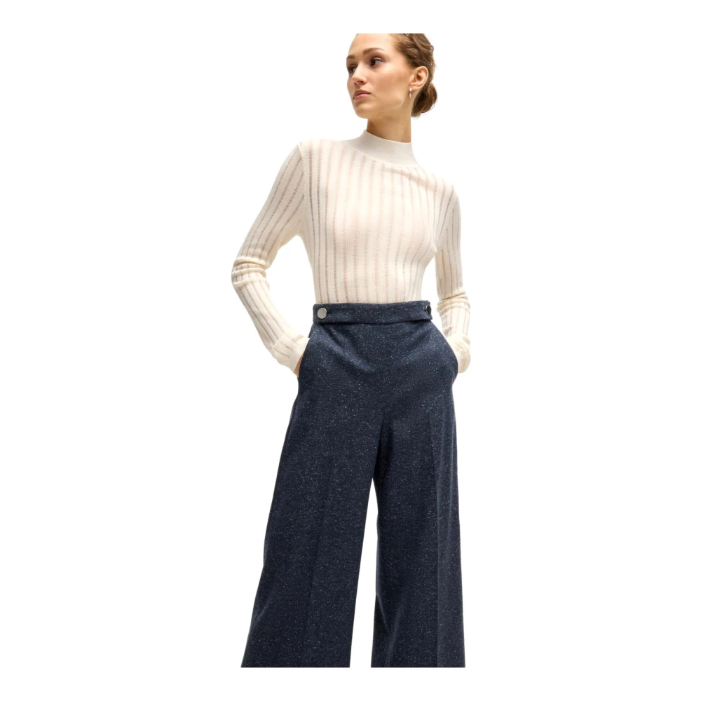 Hugo Boss Blauwe Broek van Wolmix Tupita Model Blue Dames