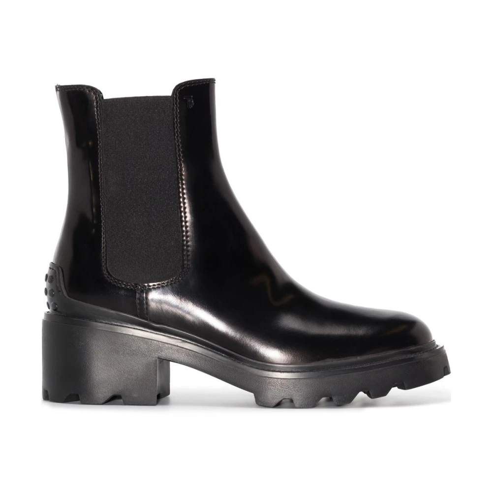 TOD'S Zwarte Lug-Sole Chelsea Laarzen Black Dames