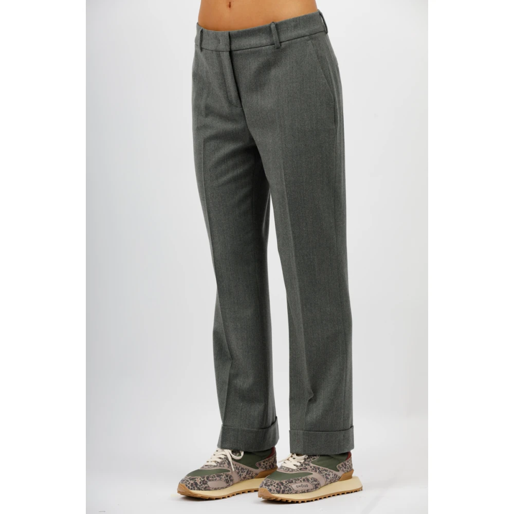 Via Masini 80 Flanellen flare broek Green Dames