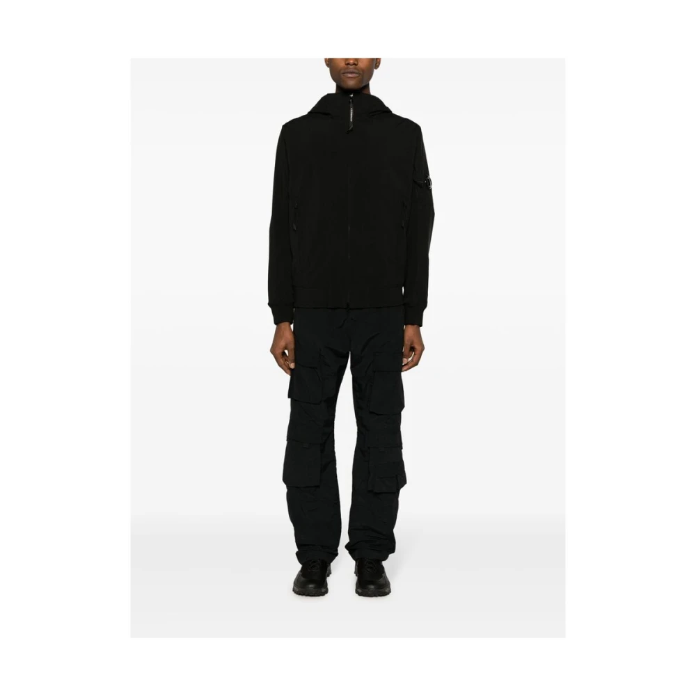 C.P. Company Zwarte Lens Detail Hoodie Jas Black Heren