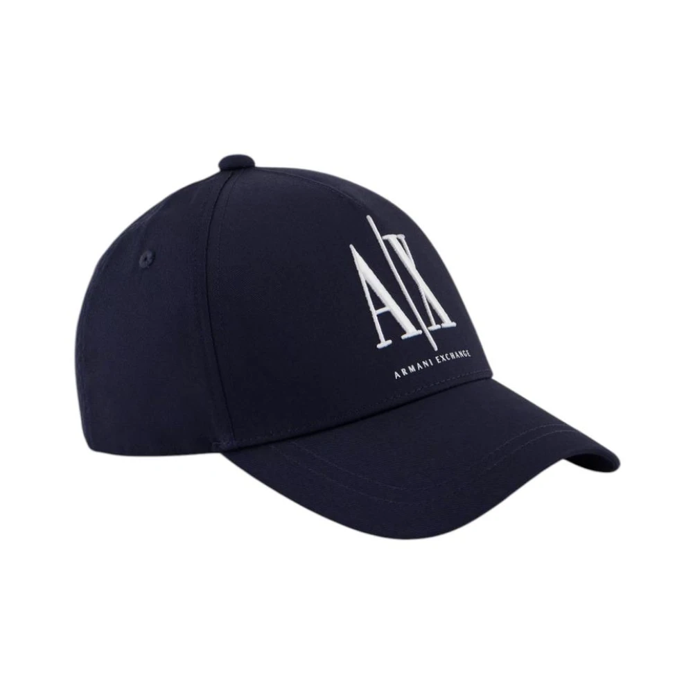 Armani Exchange Men's Black Printed Cotton Cap With Buckle Fastening